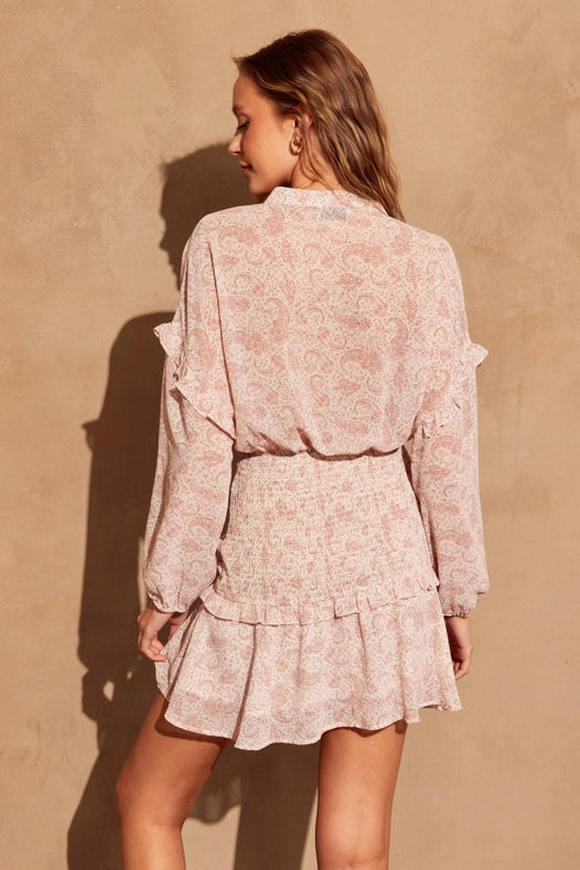 Wanderer Standing Collar Mini Dress-Dress-Dress Forum-S-SOFT SPRING-Urbanheer