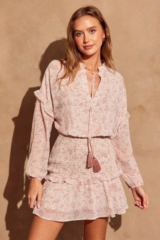 Wanderer Standing Collar Mini Dress-Dress-Dress Forum-S-SOFT SPRING-Urbanheer