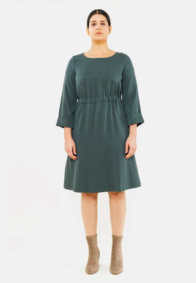 “War-Ris” Dress in Green Tencel-Dress-Studio Hertzberg-XS-Urbanheer