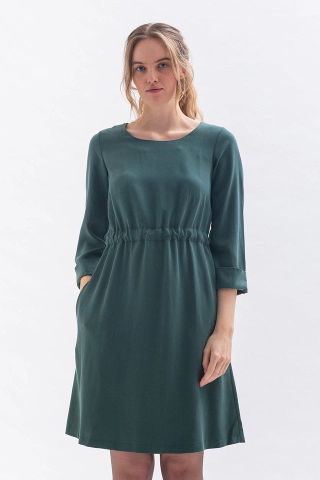 “War-Ris” Dress in Green Tencel-Dress-Studio Hertzberg-XS-Urbanheer