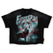 Warning Not So Quiet Howling Wolf Cropped Tee-Tee-First Row-S-Black-Urbanheer