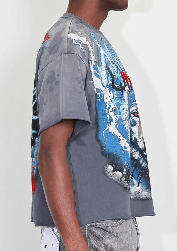 Warning Not So Quiet Wolf Cropped Tee-Tee-First Row-S-DK GREY-Urbanheer