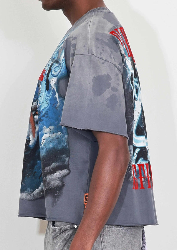 Warning Not So Quiet Wolf Cropped Tee-Tee-First Row-S-DK GREY-Urbanheer