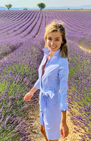 Wash & Wear Breezy Blouson Dress - Stripe Blues-Dress-Gretchen Scott LLC-XXS-Blues-Urbanheer