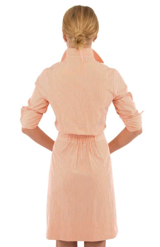 Wash & Wear Breezy Blouson Dress - Stripe Coral-Dress-Gretchen Scott LLC-XXS-Coral-Urbanheer