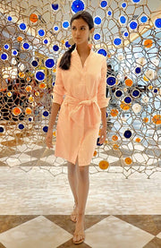 Wash & Wear Breezy Blouson Dress - Stripe Coral-Dress-Gretchen Scott LLC-XXS-Coral-Urbanheer