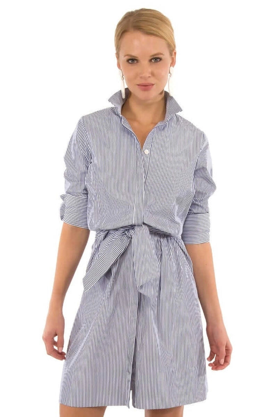 Wash & Wear Breezy Blouson Dress - Stripe Navy/White-Dress-Gretchen Scott LLC-XS-Navy/White-Urbanheer