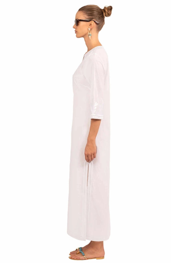 Wash / Wear Description Embroidered Caftan - The Reef White-Caftan-Gretchen Scott LLC-XXS-White-Urbanheer