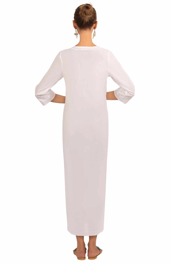 Wash / Wear Description Embroidered Caftan - The Reef White-Caftan-Gretchen Scott LLC-XXS-White-Urbanheer