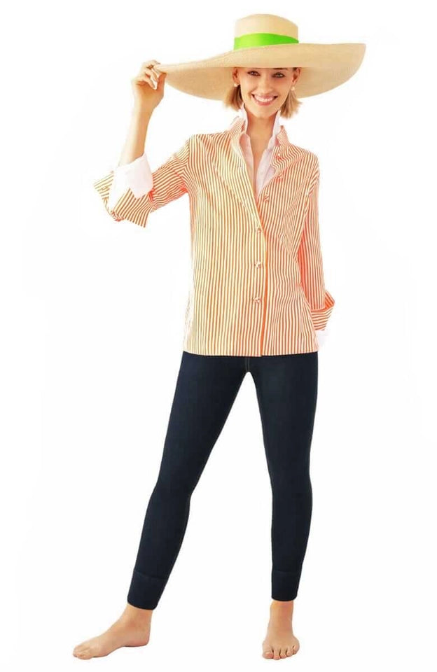Wash / Wear Forget Me Knot Top - Stripe Orange-Top-Gretchen Scott LLC-XXS-Orange-Urbanheer