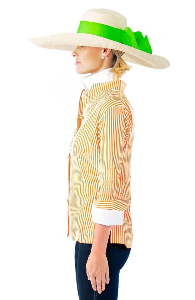 Wash / Wear Forget Me Knot Top - Stripe Orange-Top-Gretchen Scott LLC-XXS-Orange-Urbanheer