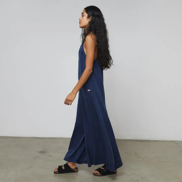 Washable Silk Elastic Strap Jumpsuit Deep Blue-Jumpsuit-LUNYA-L-Deep Blue-Urbanheer