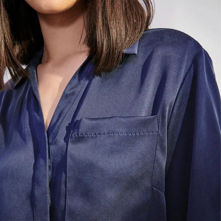 Washable Silk High Rise Pant Set Deep Blue-Set-LUNYA-S-Deep Blue-Urbanheer