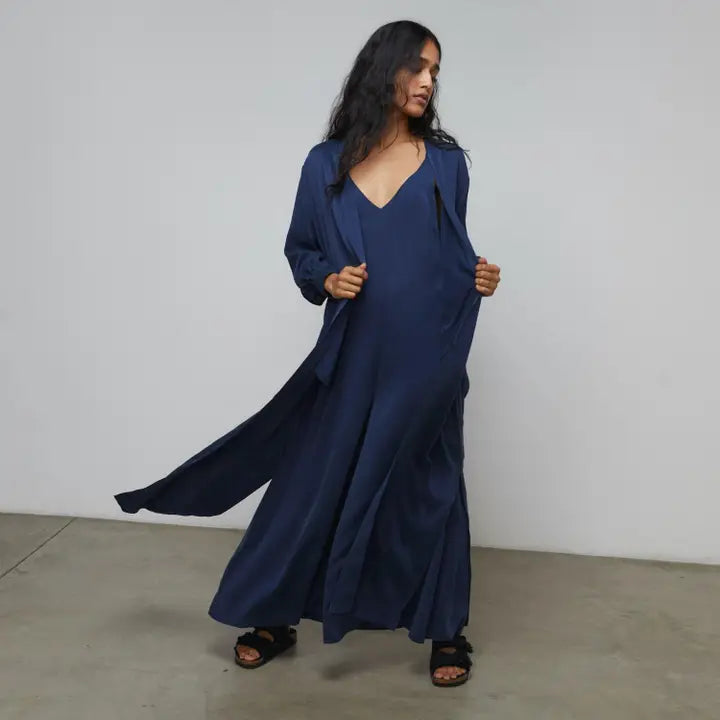 Washable Silk Long Robe-Robe-LUNYA-XS/S-Deep Blue-Urbanheer