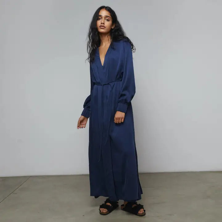 Washable Silk Long Robe-Robe-LUNYA-XS/S-Deep Blue-Urbanheer