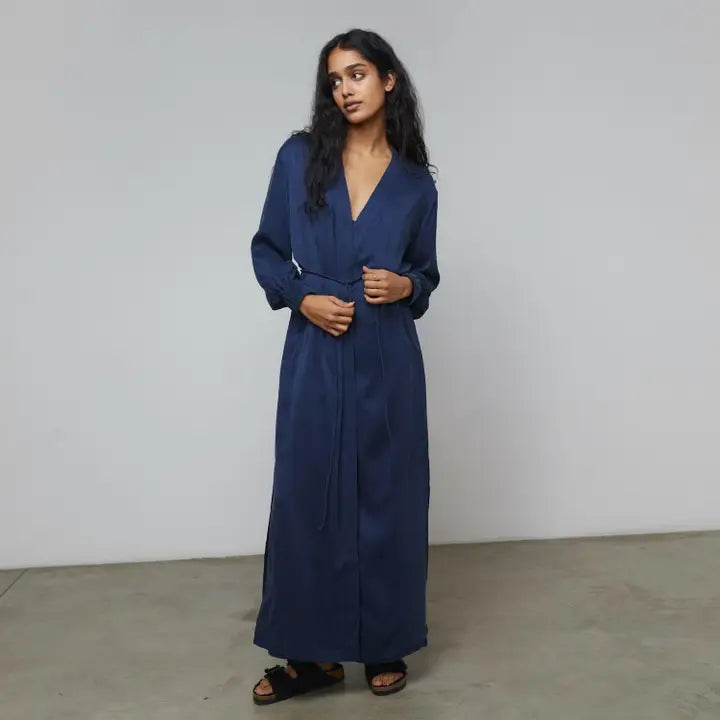 Washable Silk Long Robe-Robe-LUNYA-XS/S-Deep Blue-Urbanheer