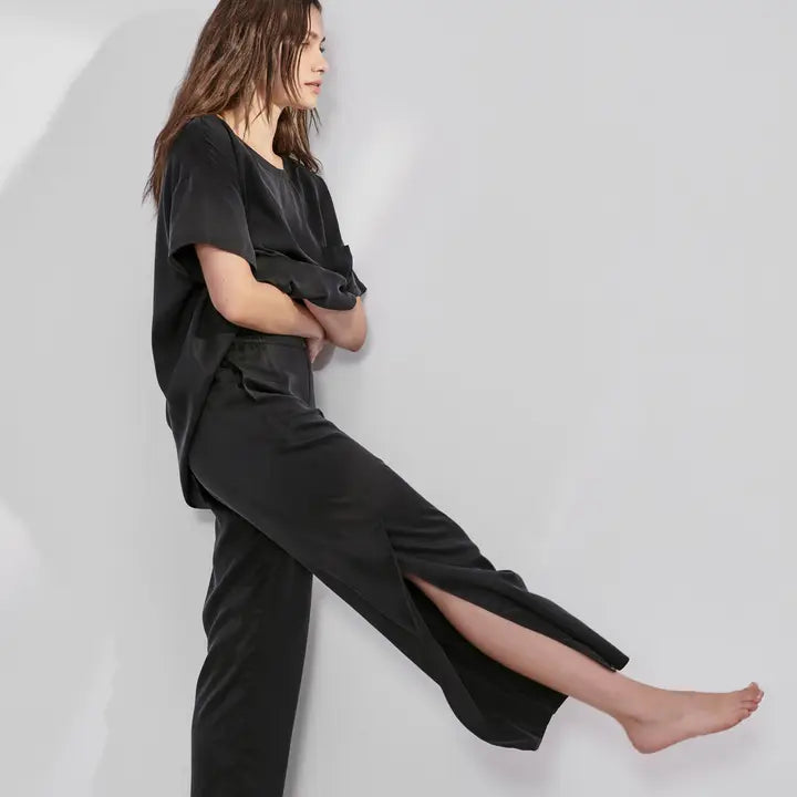 Washable Silk Tee Pant Set-Set-LUNYA-XS-Immersed Black-Urbanheer