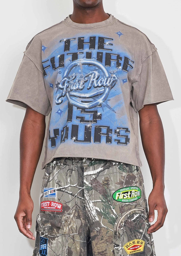 Washed Bright Future Shining Tee GREY-Tee-First Row-S-GREY-Urbanheer