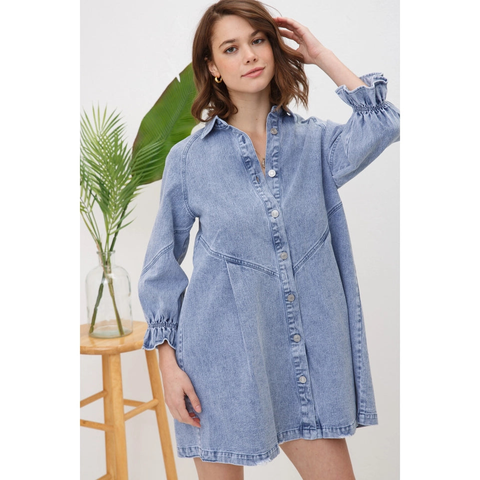 Washed Denim Dress DENIM-Dress-Apolline-S-DENIM-Urbanheer