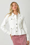 Washed Denim Peplum Jacket-Jacket-Mystree-S-Ivory-Urbanheer