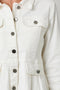 Washed Denim Peplum Jacket-Jacket-Mystree-S-Ivory-Urbanheer