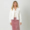 Washed Denim Peplum Jacket-Jacket-Mystree-S-Ivory-Urbanheer