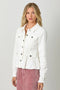 Washed Denim Peplum Jacket-Jacket-Mystree-S-Ivory-Urbanheer