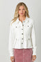 Washed Denim Peplum Jacket-Jacket-Mystree-S-Ivory-Urbanheer