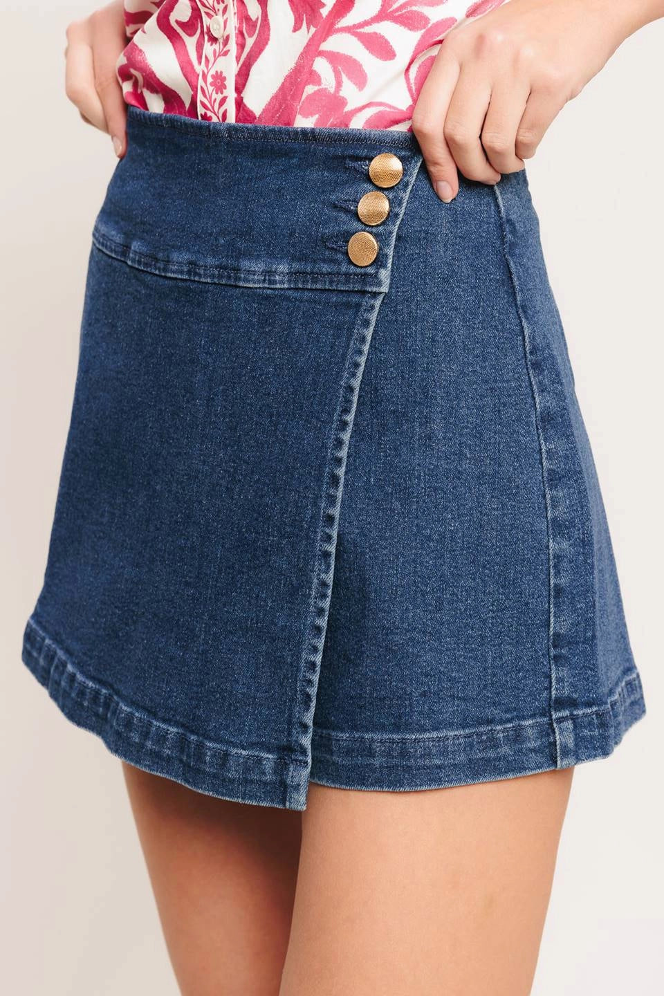 Washed Denim Skort