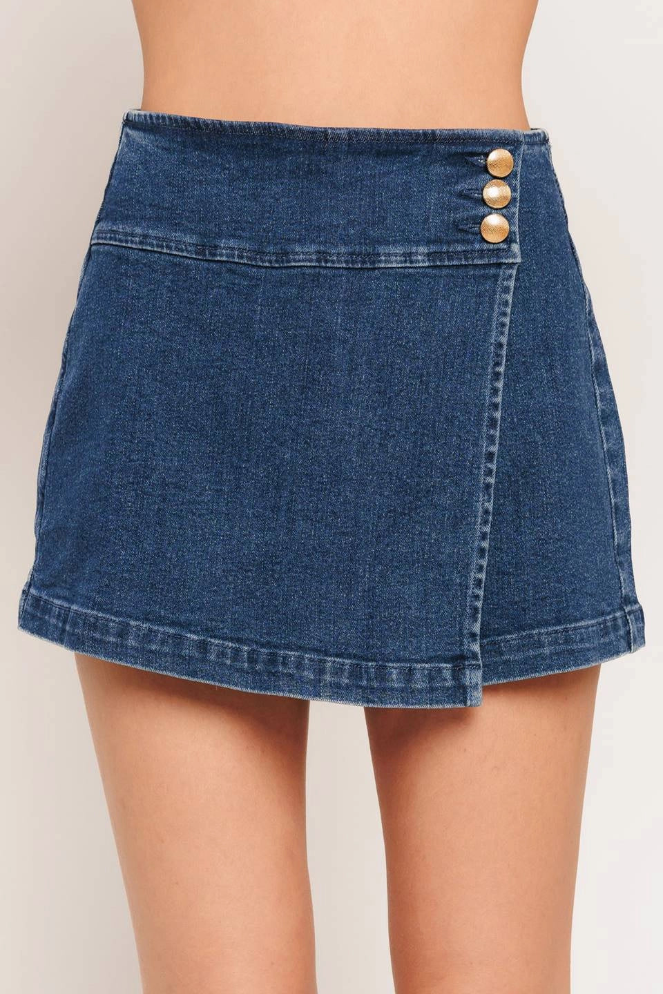 Washed Denim Skort
