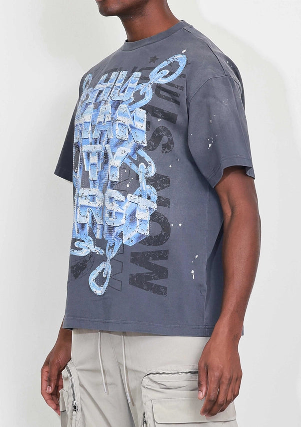 Washed Humanity First Chain Tee-Tee-First Row-S-Grey-Urbanheer