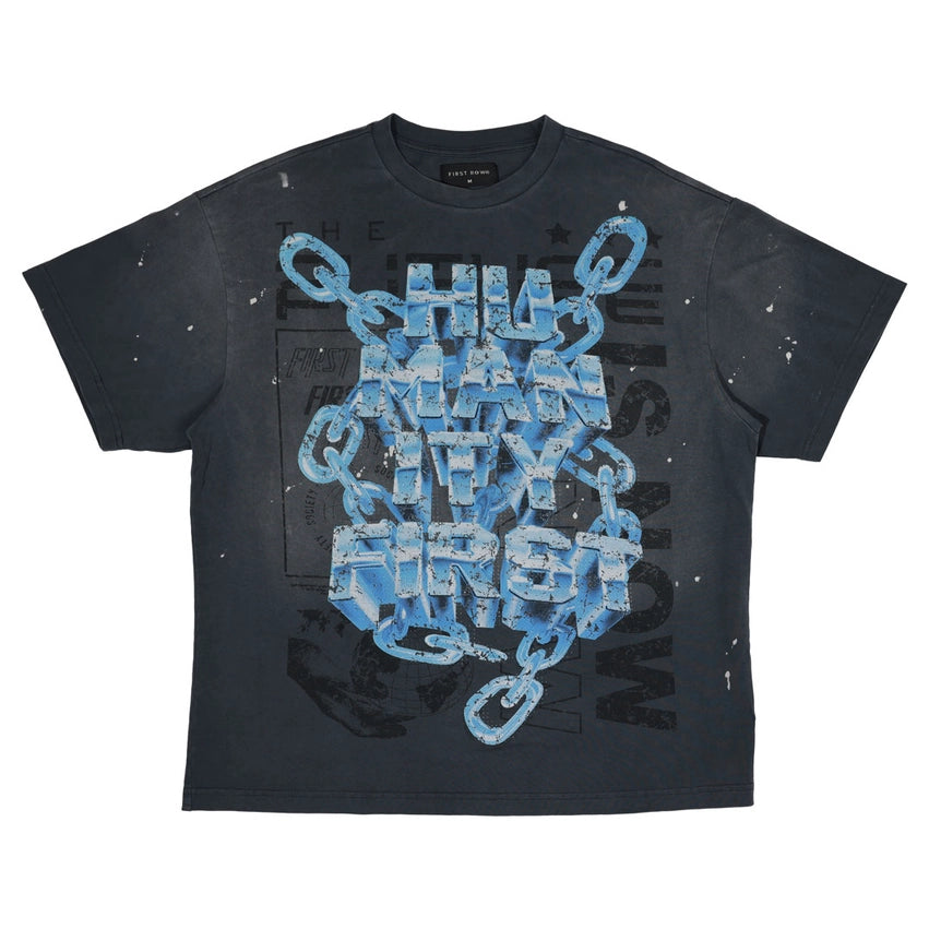 Washed Humanity First Chain Tee-Tee-First Row-S-Grey-Urbanheer
