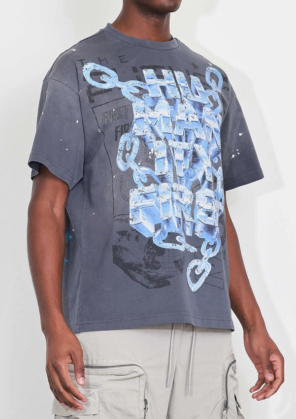 Washed Humanity First Chain Tee-Tee-First Row-S-Grey-Urbanheer