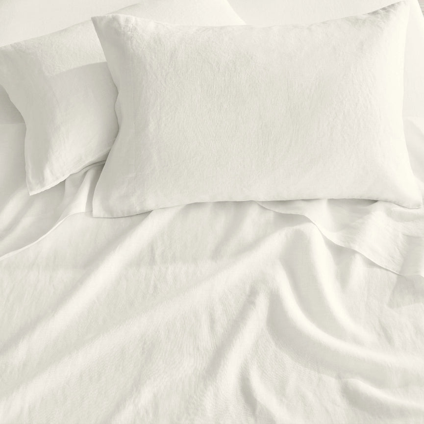 Washed Linen Sheet Set Cream-Set-Levtex Home-Twin-Cream-Urbanheer