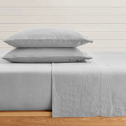 Washed Linen Sheet Set Grey-Set-Levtex Home-Twin-Grey-Urbanheer