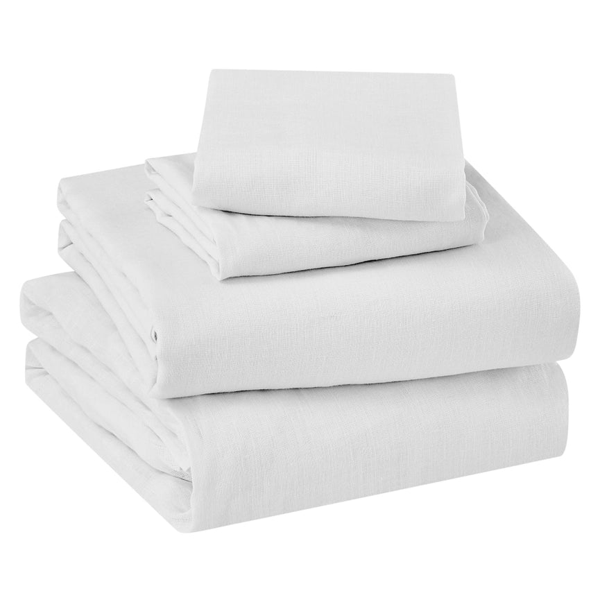 Washed Linen Sheet Set White-Set-Levtex Home-Twin-White-Urbanheer