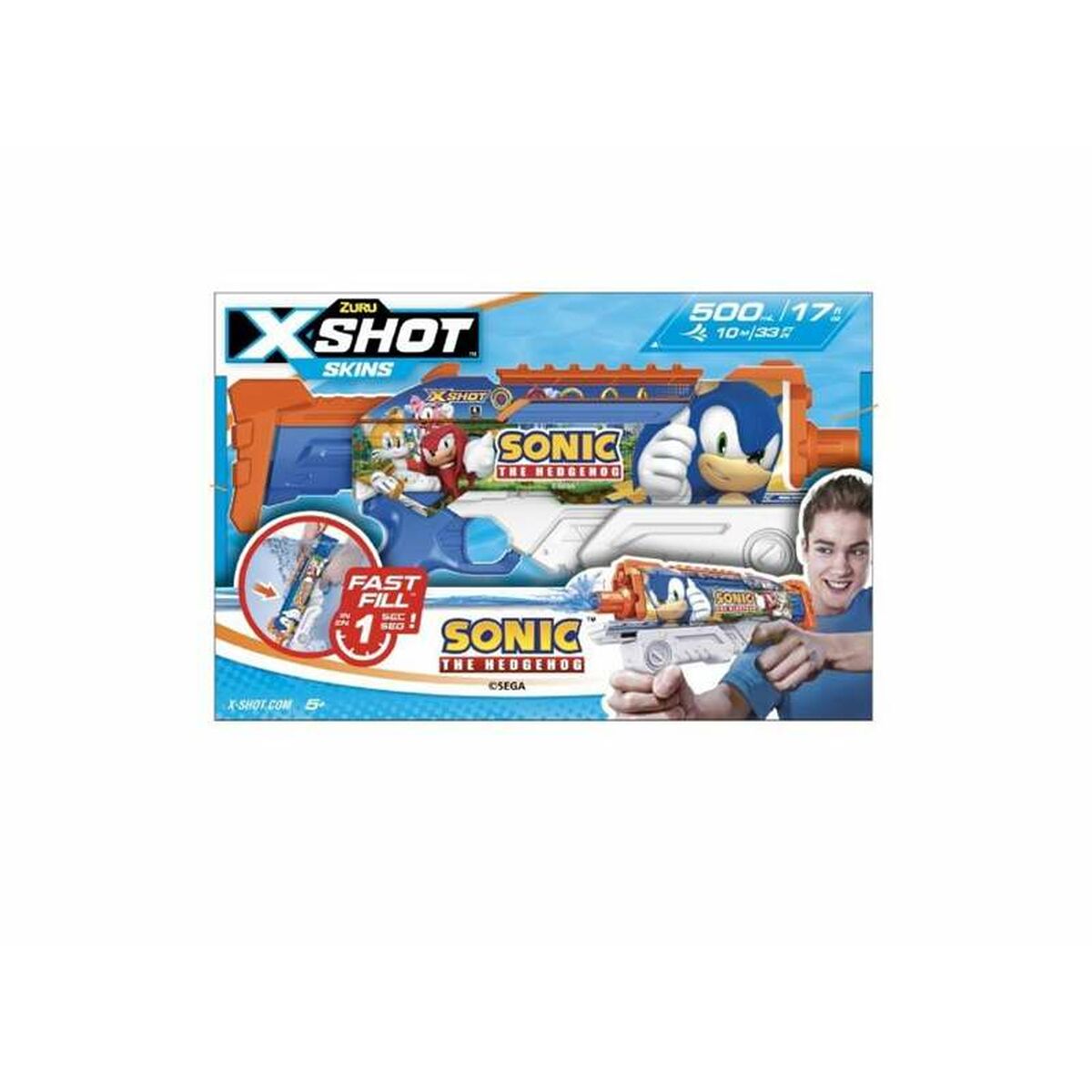 Water Pistol Sonic X-Shot Skins Hyperload 35 x 6 x 23 cm-Toys and games, Sports and outdoors-Sonic-Urbanheer