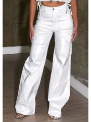 Water Repellent Coated Cargo Wide Leg Pants
