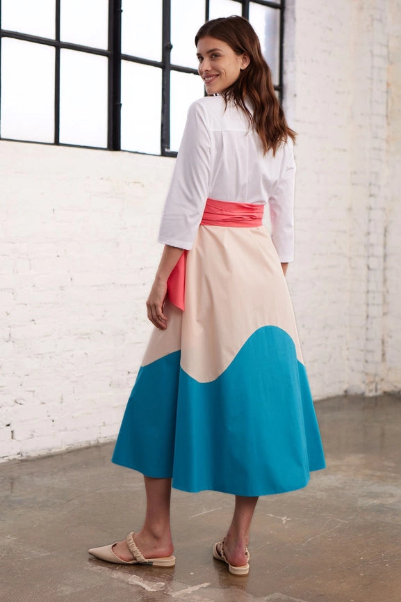 Wave Colorblock Blue Dress-Dress-MARIANNA DÉRI-S-Urbanheer