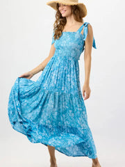 Waverly Maxi Dress Batik Orchid Blue Batik Orchid Blue-Dress-Tiare Hawaii-One Size-Batik Orchid Blue-Urbanheer