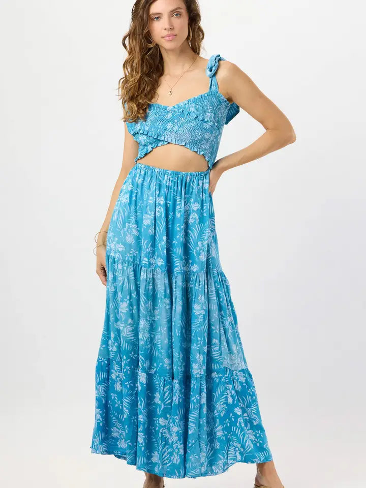 Waverly Maxi Dress Batik Orchid Blue Batik Orchid Blue-Dress-Tiare Hawaii-One Size-Batik Orchid Blue-Urbanheer