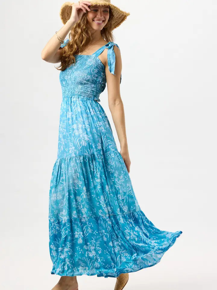 Waverly Maxi Dress Batik Orchid Blue Batik Orchid Blue-Dress-Tiare Hawaii-One Size-Batik Orchid Blue-Urbanheer