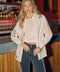 Western Cowgirl Motif Button Up Linen Shirt Blouse OFF WHITE-Blouse-Blue B-S-OFF WHITE-Urbanheer