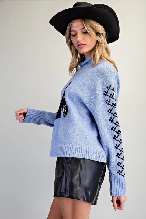 Western Horse Head Graphic Sweater