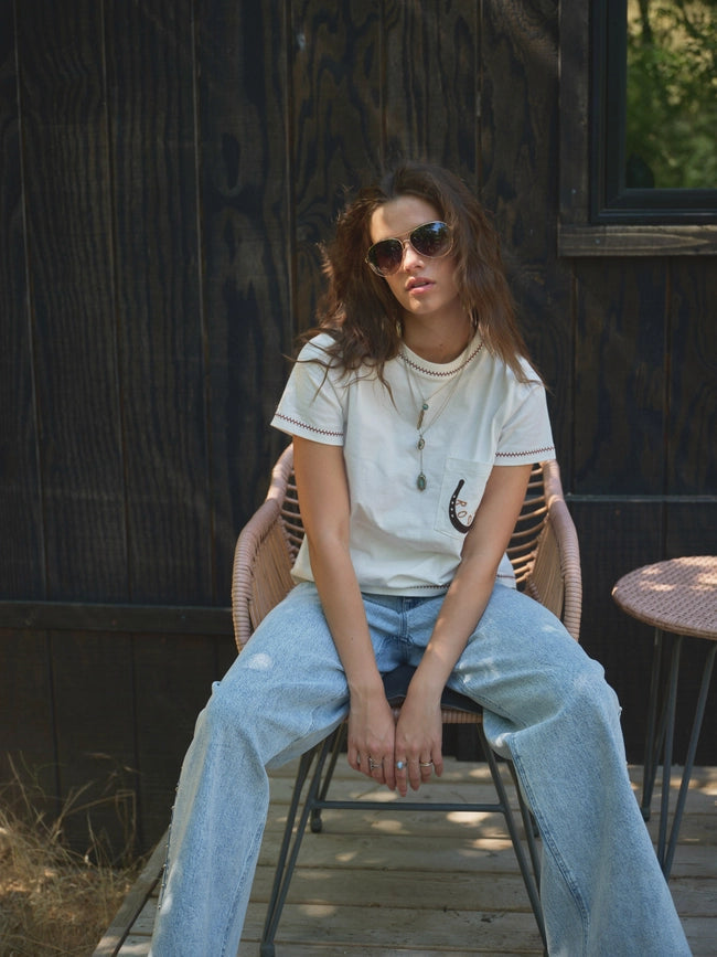 Western Zig Zag Stitch T Shirt-T Shirt-Blue B-S-OFF WHITE-Urbanheer