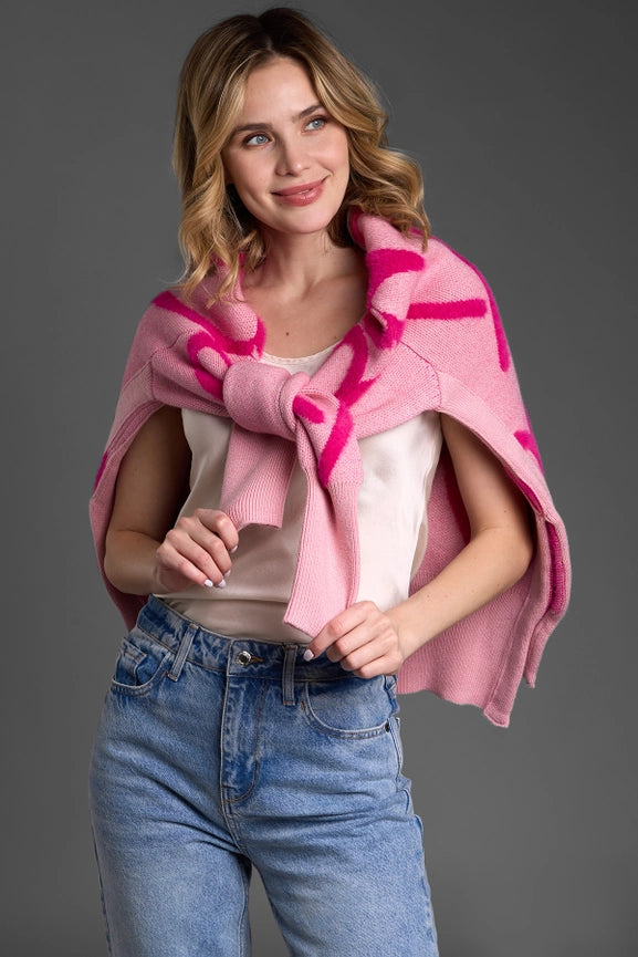 Whimsical Heart Pullover Sweater-Sweater-SAACHI-Pink-Urbanheer