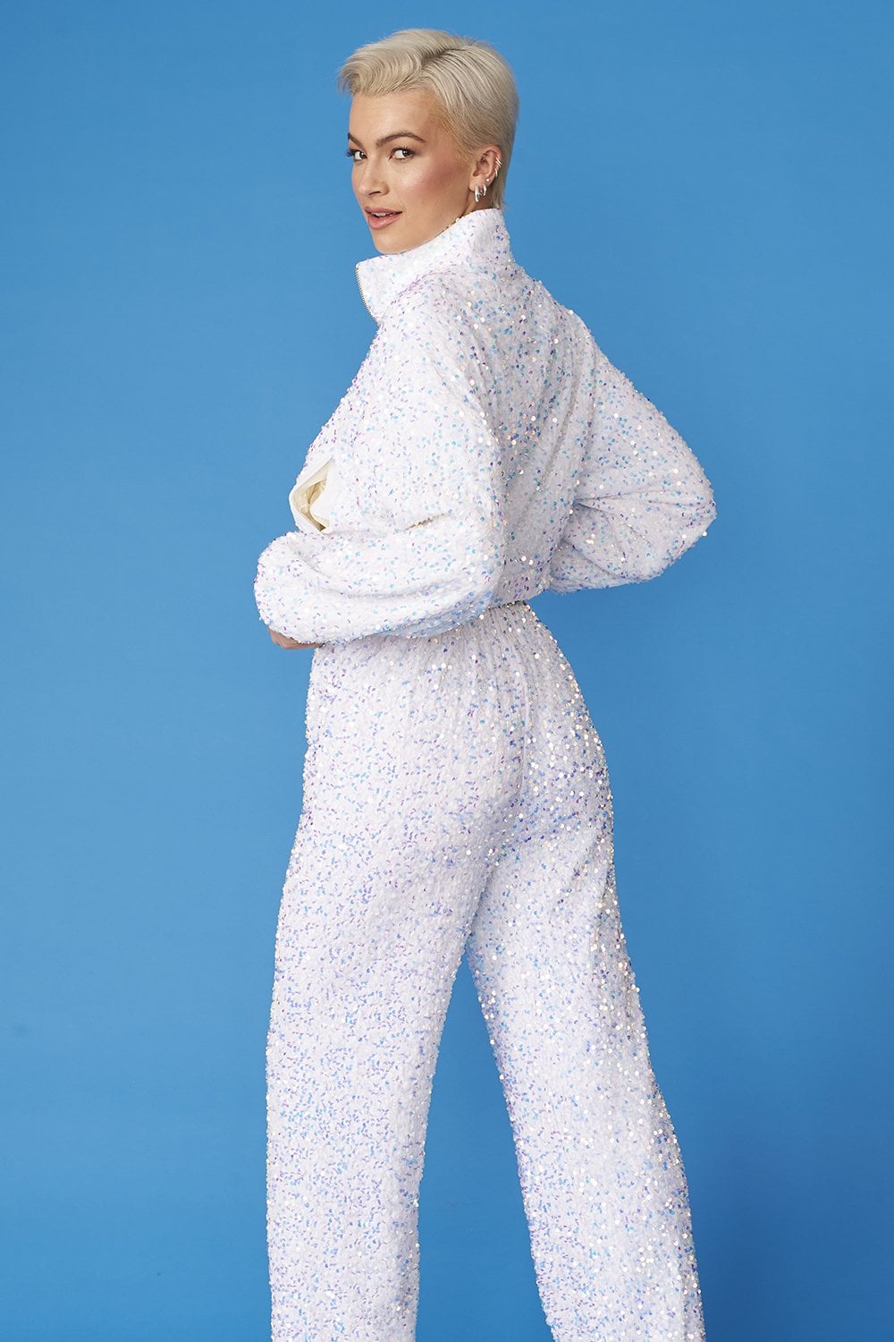 White Bamboo Blend Sequin Trousers-Bottoms-Buy Me Fur Ltd-S-M-White-Urbanheer