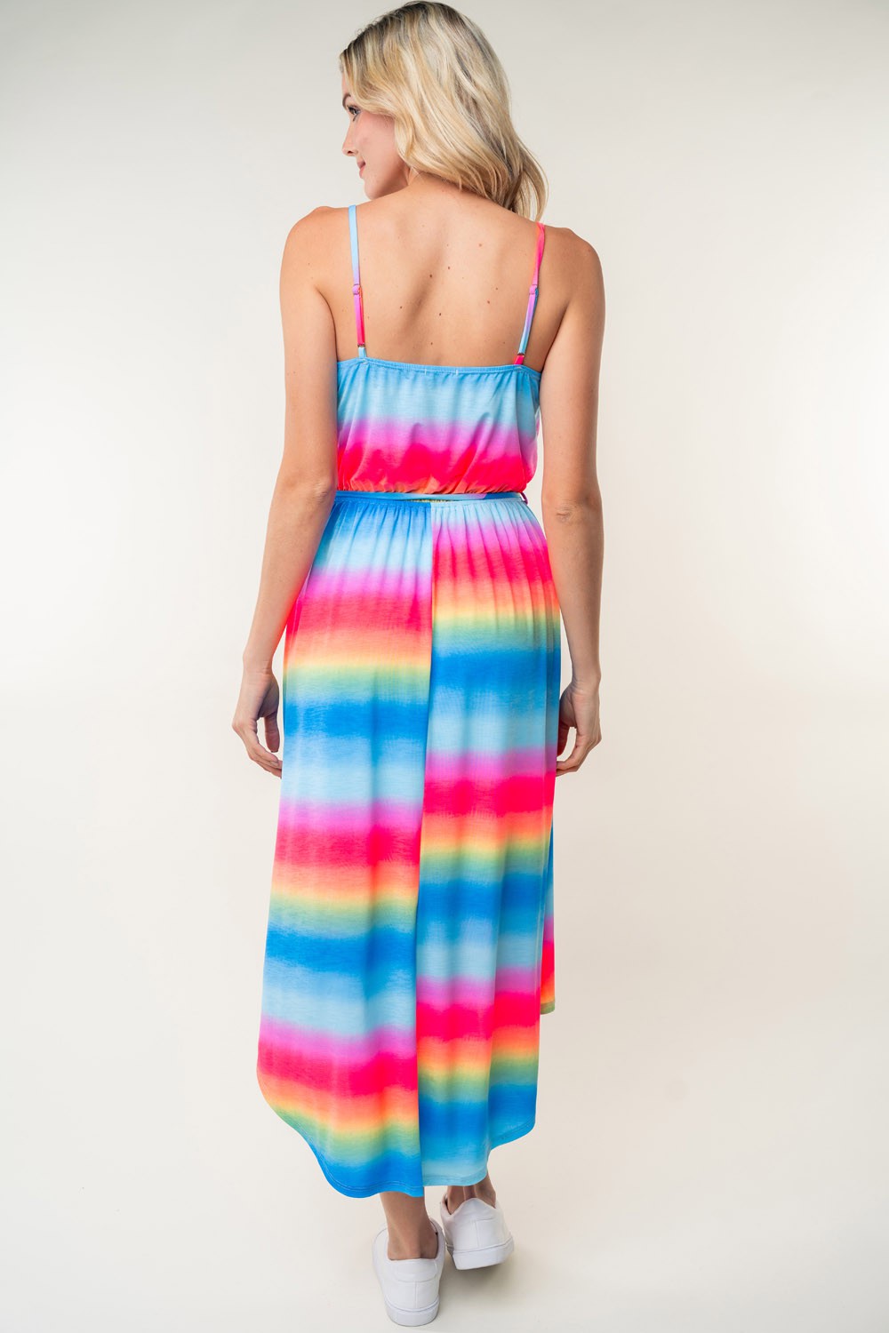White Birch Full Size Ombre Striped Midi Cami Dress-Street 360-Multi-S-Urbanheer