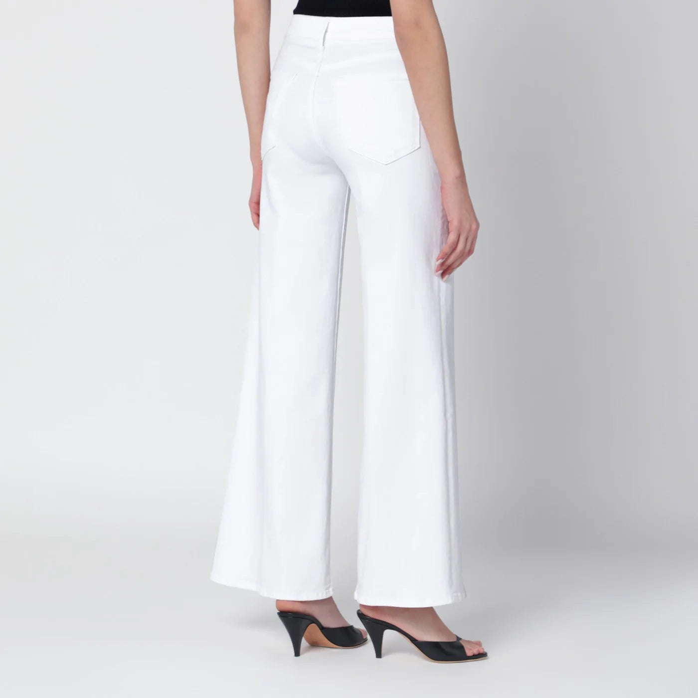 White Cotton Flared Jeans for Everyday Comfort