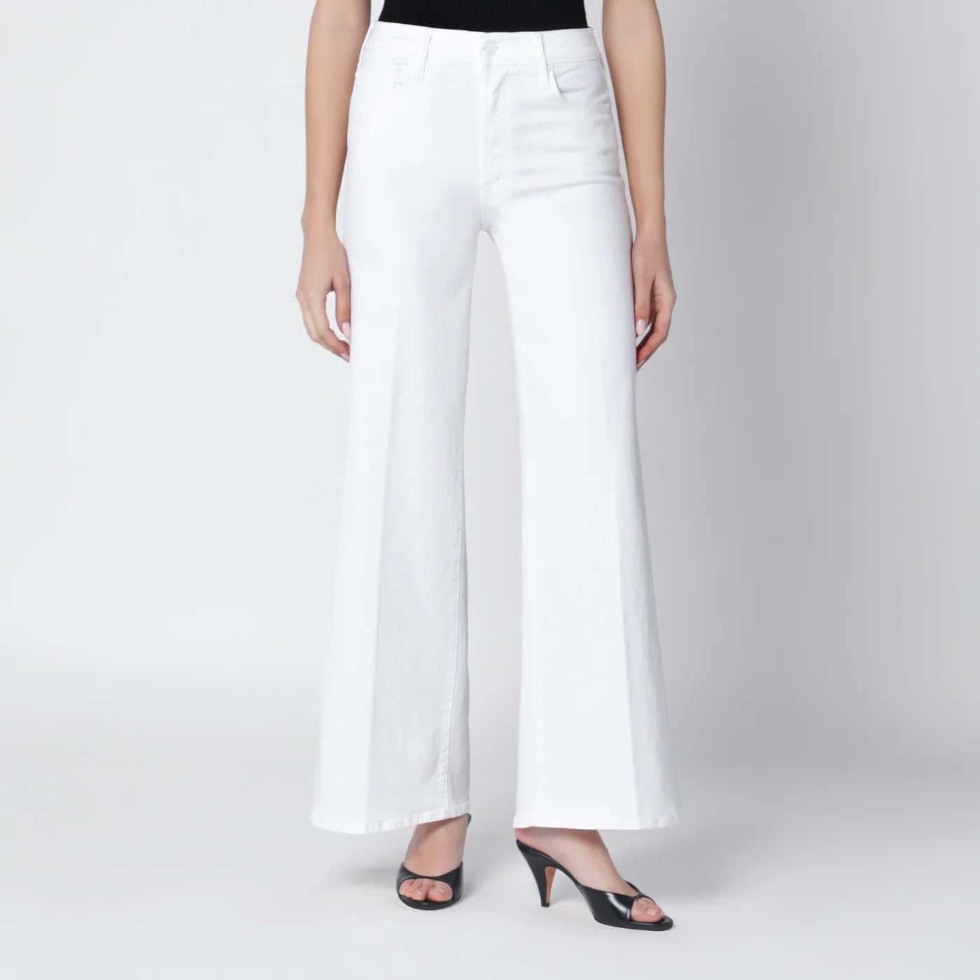 White Cotton Flared Jeans for Everyday Comfort